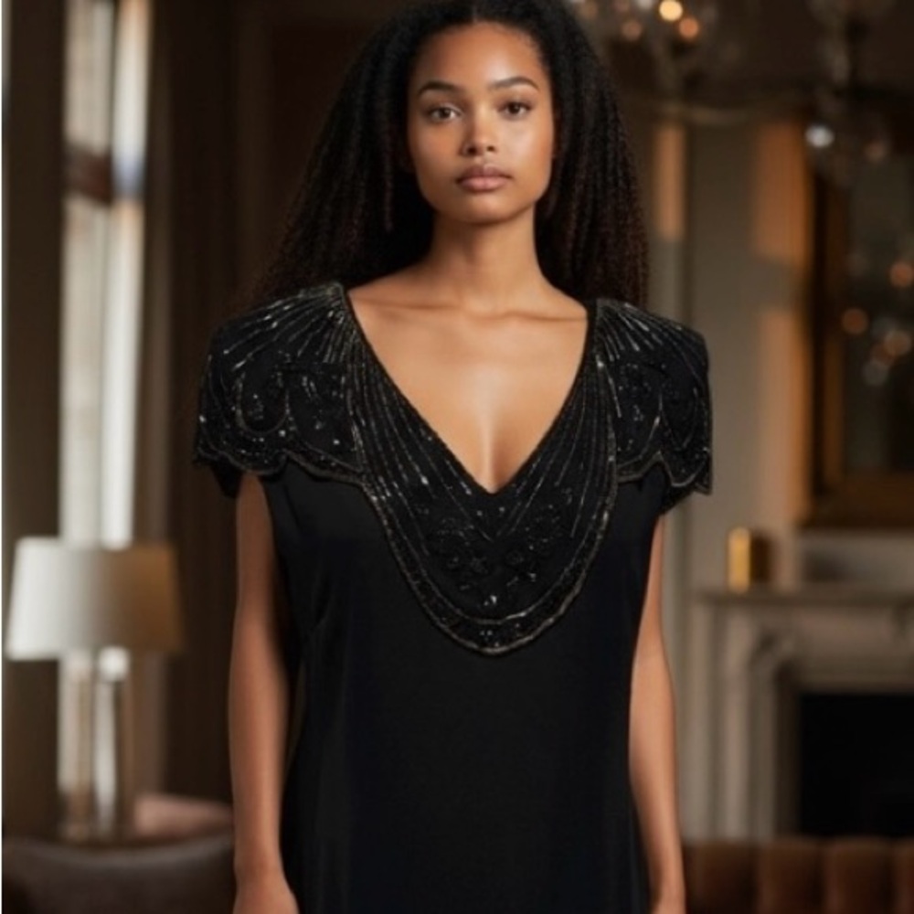 Beaded Art Deco Evening Gown | JoEd Sophisticates  (Medium)8-10 - Picture 3 of 9